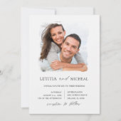 Elegantes Schwarz-Weiß-Foto Hochzeit Einladung (Vorderseite)