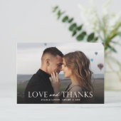 Elegantes Schwarz-Weiß-Foto Hochzeit | Vögel Dankeskarte (Stehend Vorderseite)