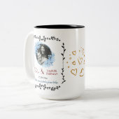 Elegantes Schwarz-Weiß-Foto Hochzeit Zweifarbige Tasse (Vorderseite Links)