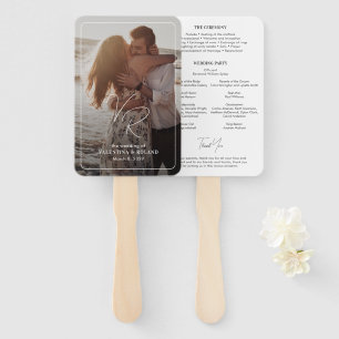 Elegantes Schwarz-Weiß-Foto Moderne Hochzeitsprogr Fächer