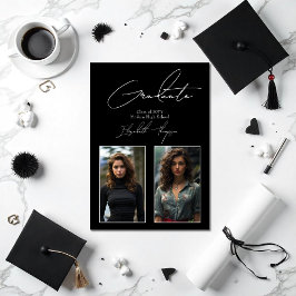 Elegantes Schwarz-Weiß-Foto Moderner Abschluss Ankündigung