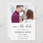 Elegantes Schwarz-Weiß-Foto Save The Date (Vorderseite)