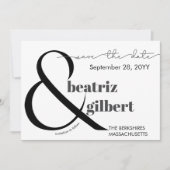 Elegantes Schwarz-Weiß-Foto Save the Date (Vorderseite)