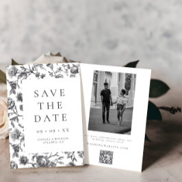 Elegantes Schwarz-Weiß-Foto Save The Date