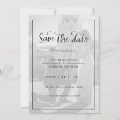 Elegantes Schwarz-Weiß-Foto Save the Date Einladung (Vorderseite)