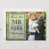 Elegantes Schwarz-Weiß-Foto Vielen Dank für Ihre H Dankeskarte (Vorderseite)