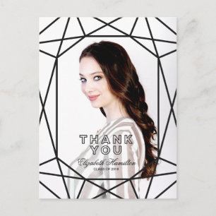 Elegantes Schwarz-Weiß-Foto zur Dankeskarte für de Postkarte