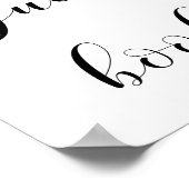 Elegantes Schwarz-Weiß-Gästebuch Poster (Ecke)