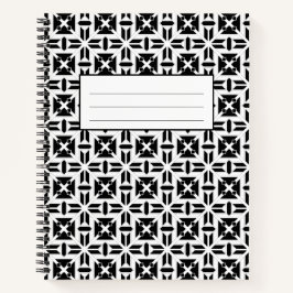 Elegantes Schwarz-Weiß-Geometrie-Muster Notizblock