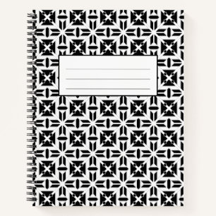 Elegantes Schwarz-Weiß-Geometrie-Muster Notizblock