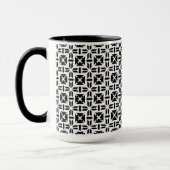 Elegantes Schwarz-Weiß-Geometrie-Muster Tasse (Links)