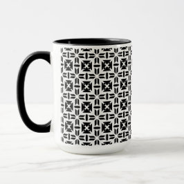 Elegantes Schwarz-Weiß-Geometrie-Muster Tasse