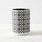 Elegantes Schwarz-Weiß-Geometrie-Muster Tasse (Zentrum)