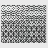 Elegantes Schwarz-Weiß-Geometrisches Muster Geschenkpapier (Flach)