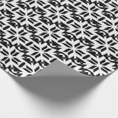 Elegantes Schwarz-Weiß-Geometrisches Muster Geschenkpapier (Ecke)