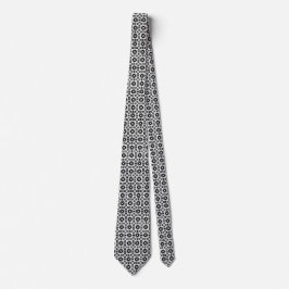 Elegantes Schwarz-Weiß-Geometrisches Muster Krawatte