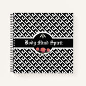 Elegantes Schwarz-Weiß-geometrisches Muster Notizblock (Vorderseite)