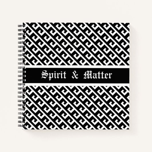 Elegantes Schwarz-Weiß-geometrisches Muster Notizblock (Vorderseite)