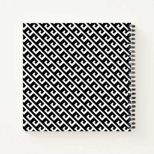Elegantes Schwarz-Weiß-geometrisches Muster Notizblock (Rückseite)