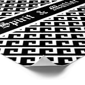 Elegantes Schwarz-Weiß-geometrisches Muster Poster (Ecke)
