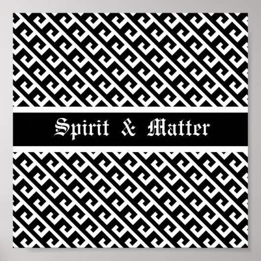 Elegantes Schwarz-Weiß-geometrisches Muster Poster (Vorne)