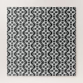 Elegantes Schwarz-Weiß-Geometrisches Muster Puzzle (Horizontal)