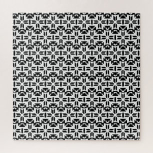 Elegantes Schwarz-Weiß-Geometrisches Muster Puzzle