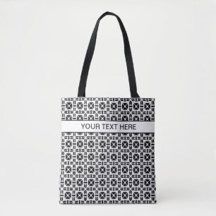 Elegantes Schwarz-Weiß-Geometrisches Muster Tasche