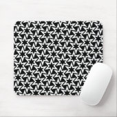 Elegantes Schwarz-Weiß-Geometrisches Sternmuster Mousepad (Mit Mouse)