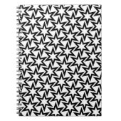 Elegantes Schwarz-Weiß-Geometrisches Sternmuster Notizblock (Vorderseite)