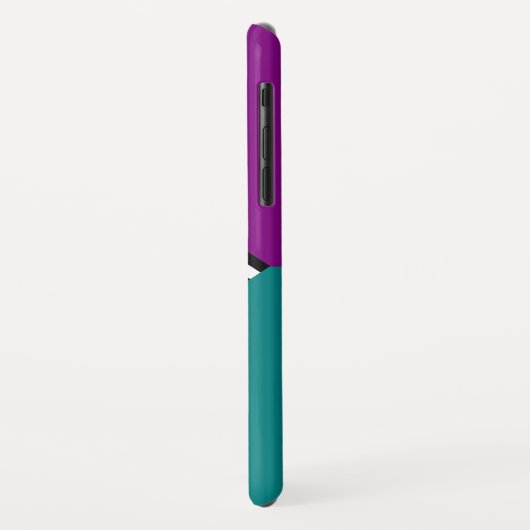 Elegantes Schwarz-weiß gestreiftes Lila Violett un Case-Mate iPhone Hülle (Hinten/Links)