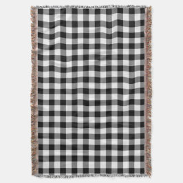 Elegantes Schwarz-Weiß-Gingham-Karo-Muster Decke