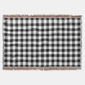 Elegantes Schwarz-Weiß-Gingham-Karo-Muster Decke (Vorderseite)