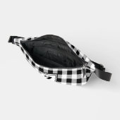 Elegantes Schwarz-Weiß-Gingham mit anpassbarem Mon Bauchtasche (Offen)