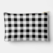 Elegantes Schwarz-Weiß-Gingham mit anpassbarem Mon Zubehörtasche (Rückseite)