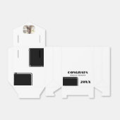 Elegantes Schwarz-Weiß-Glückwunsch Graduate Foto Geschenkschachtel (Ungefaltet)