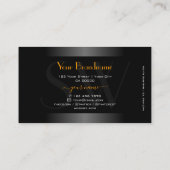 Elegantes Schwarz-weiß Gradient Orange Frame Monog Visitenkarte (Rückseite)