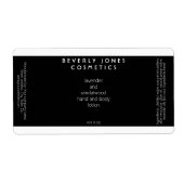 Elegantes schwarz-weiß-grenzenloses Kosmetiklabel (Vorne)