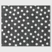Elegantes Schwarz-Weiß-Grid Geschenkpapier (Flach)