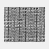Elegantes Schwarz-Weiß-Griechisches Muster Fleecedecke (Vorderseite (Horizontal))