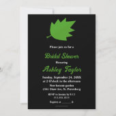 Elegantes Schwarz-Weiß-Grün-Fall-Brautparty Einladung (Vorderseite)