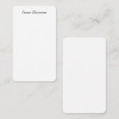 Elegantes Schwarz-Weiß-Handwriting Beruflich Mitteilungskarte (Vorne/Hinten)