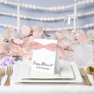 Elegantes Schwarz-Weiß-Happy-Rententner-Dankeschön Geschenkschachtel