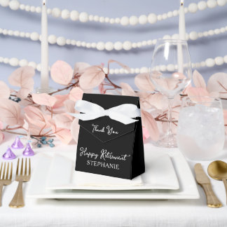 Elegantes Schwarz-Weiß-Happy-Rententner-Dankeschön Geschenkschachtel