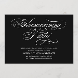 Elegantes Schwarz-Weiß-Haus Einladungen