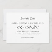 Elegantes Schwarz-Weiß-Hochzeitfoto-Collage Save The Date (Rückseite)