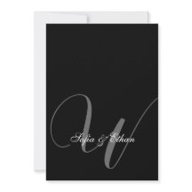 Elegantes Schwarz-weiß Hochzeitmonogramm