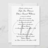 Elegantes Schwarz-weiß Hochzeitmonogramm Einladung (Rückseite)