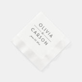 Elegantes Schwarz-Weiß-Hochzeitmonogramm Serviette (Ecke)