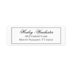 Elegantes Schwarz-Weiß-Hochzeits-Adressetikett